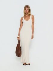 Imirisa Scoop Knit Maxi Dress Cream