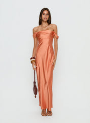 Azura Off The Shoulder Maxi Dress Orange