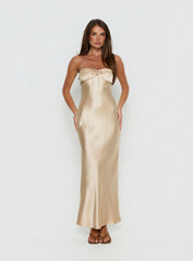 Fireproof Halter Maxi Dress Champagne