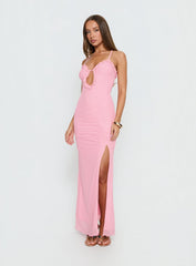Soulina Ruched Maxi Dress Pink
