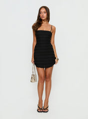 Sylvana Textured Mini Dress Black