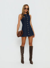 Yumiko Denim Romper Raw Denim