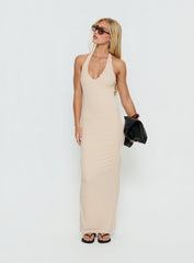 Sakiri Halter Maxi Dress Cream