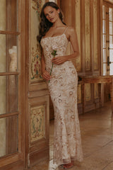 peach hand beaded embellished corset maxi dress - limited edition