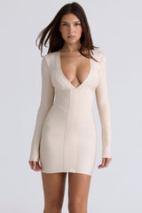 vanilla long sleeve bandage mini dress