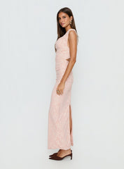 Kristeen Cowl Neck Maxi Dress Blush Pink