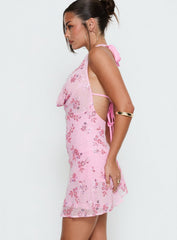 Longer Daylight Cowl Halter Playsuit Pink