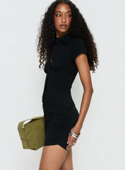 Venecia Corset Shirt Mini Dress Black