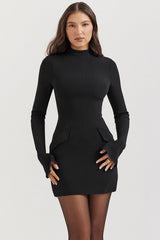 black mini dress