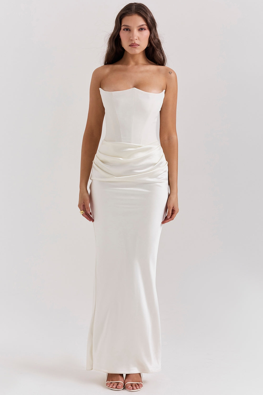 ivory strapless corset dress