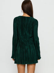 Malop Long Sleeve Mini Dress Emerald