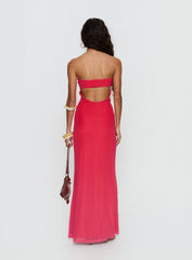 Jesemma Strapless Maxi Dress Hot Pink