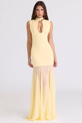 butter yellow keyhole maxi dress