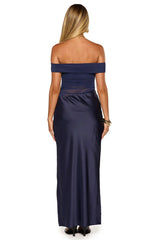 Jamilla Navy Off Shoulder Formal Maxi Dress