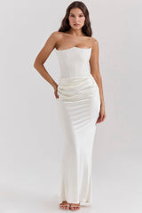 ivory strapless corset dress