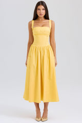 apricot cotton midi sundress