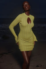 pistachio long sleeve mini dress