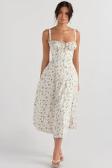 garden print bustier sundress