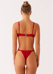 Airlie Scrunch Bikini Bottoms - Deep Red