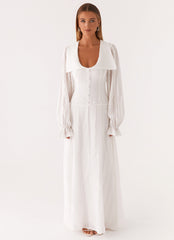 Alima Long Sleeve Maxi Dress - White