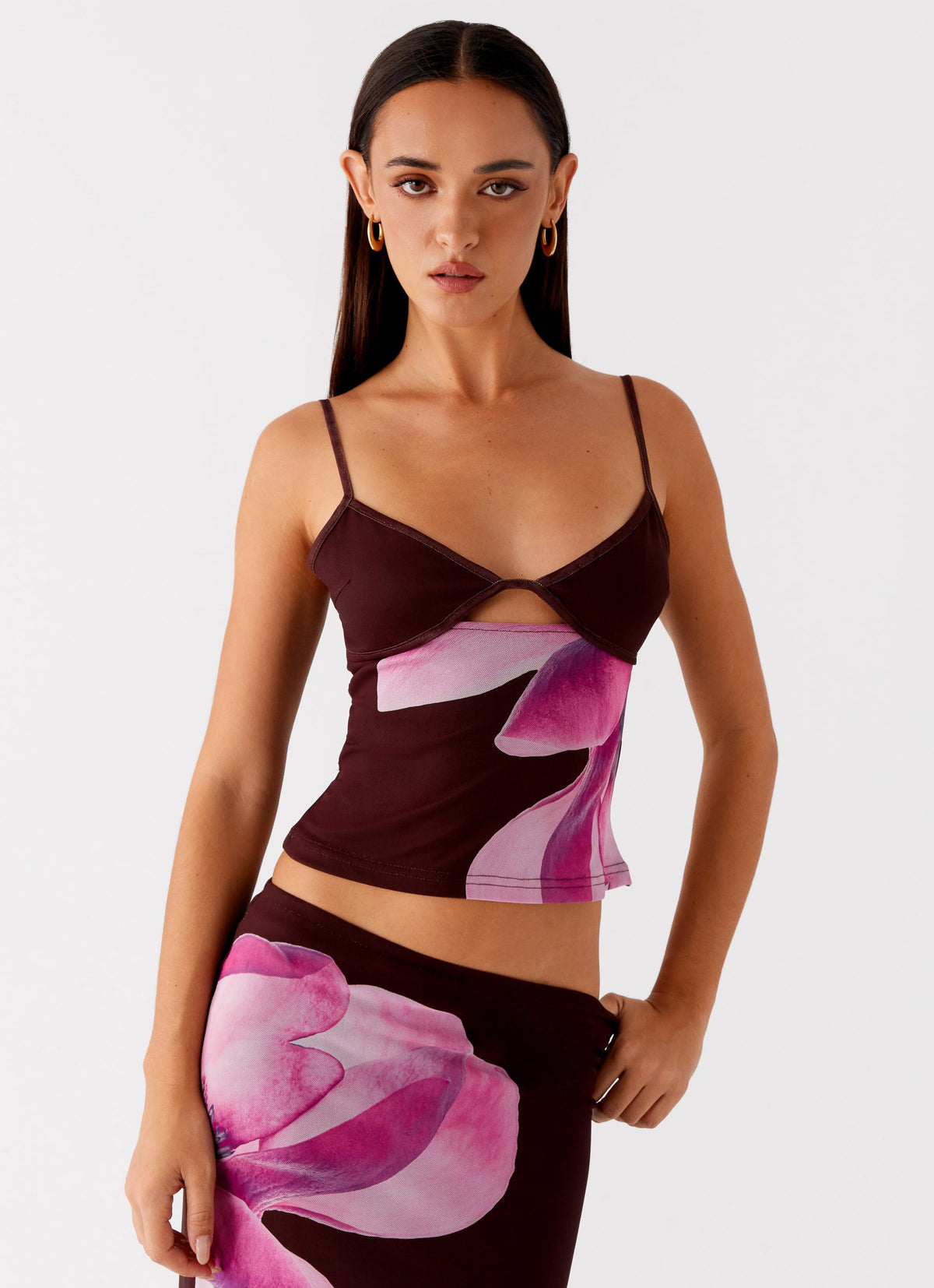Alpha Cut Out Top - Dark Chocolate