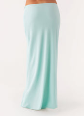 Another Life Chiffon Maxi Skirt - Pale Blue