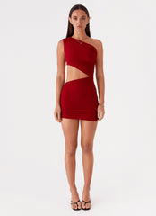 Addie Mini Dress - Ruby Red