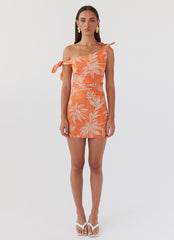 Amazonia Linen Mini Dress - Tropic Sunset