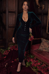 forest velvet corset dress