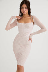 crystal gathered corset dress