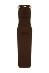 BALIN MIDI DRESS - ESPRESSO