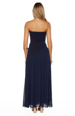 Zelia Strapless Navy Maxi Dress