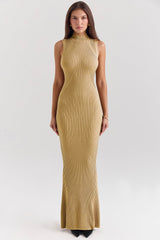 gold metallic maxi dress