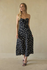 Jenae Linen Polka Dot Midi Dress