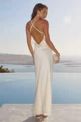 AVALEE FRILL TRIM MAXI DRESS - IVORY