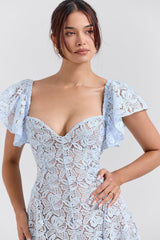 bluebell floral lace midi dress